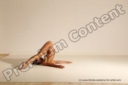 Nude Gymnastic poses Woman White Moving poses Slim long brown Dynamic poses Pinup